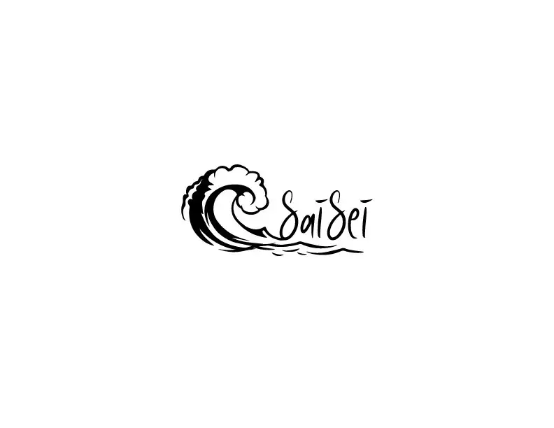 SaiSei wave mark drawn in black