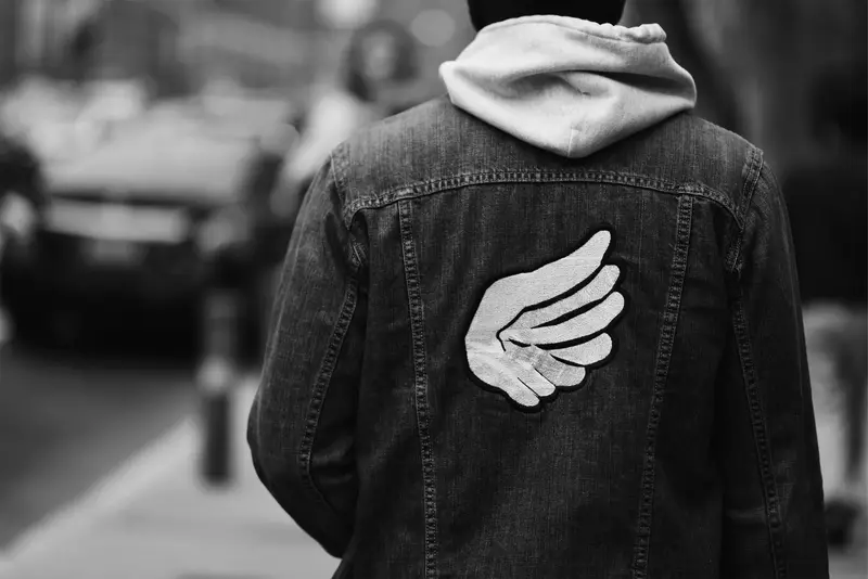 Winged back jean jacket