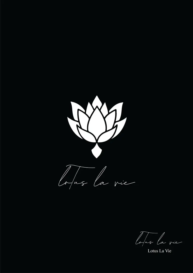 Lotus La Vie logo in white on black