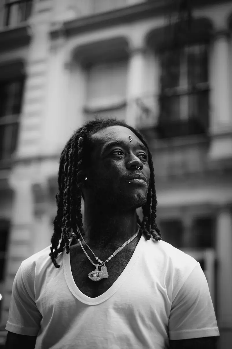 Black and white street portrait