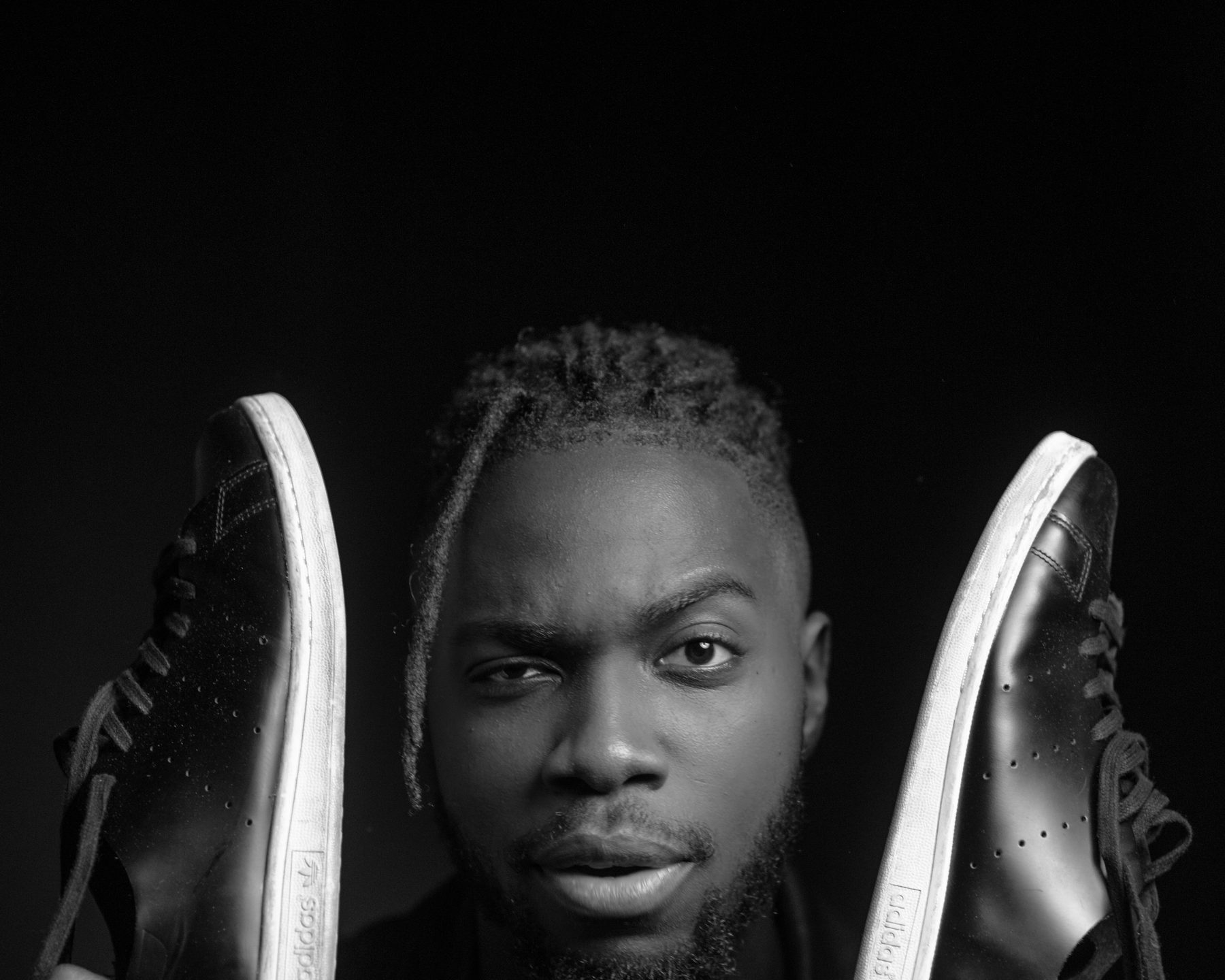 Studio portrait with product
