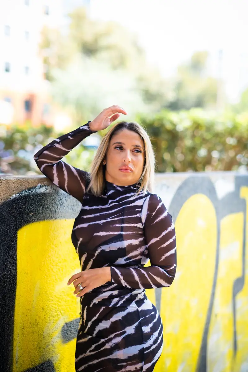 Graffiti wall fashion portrait