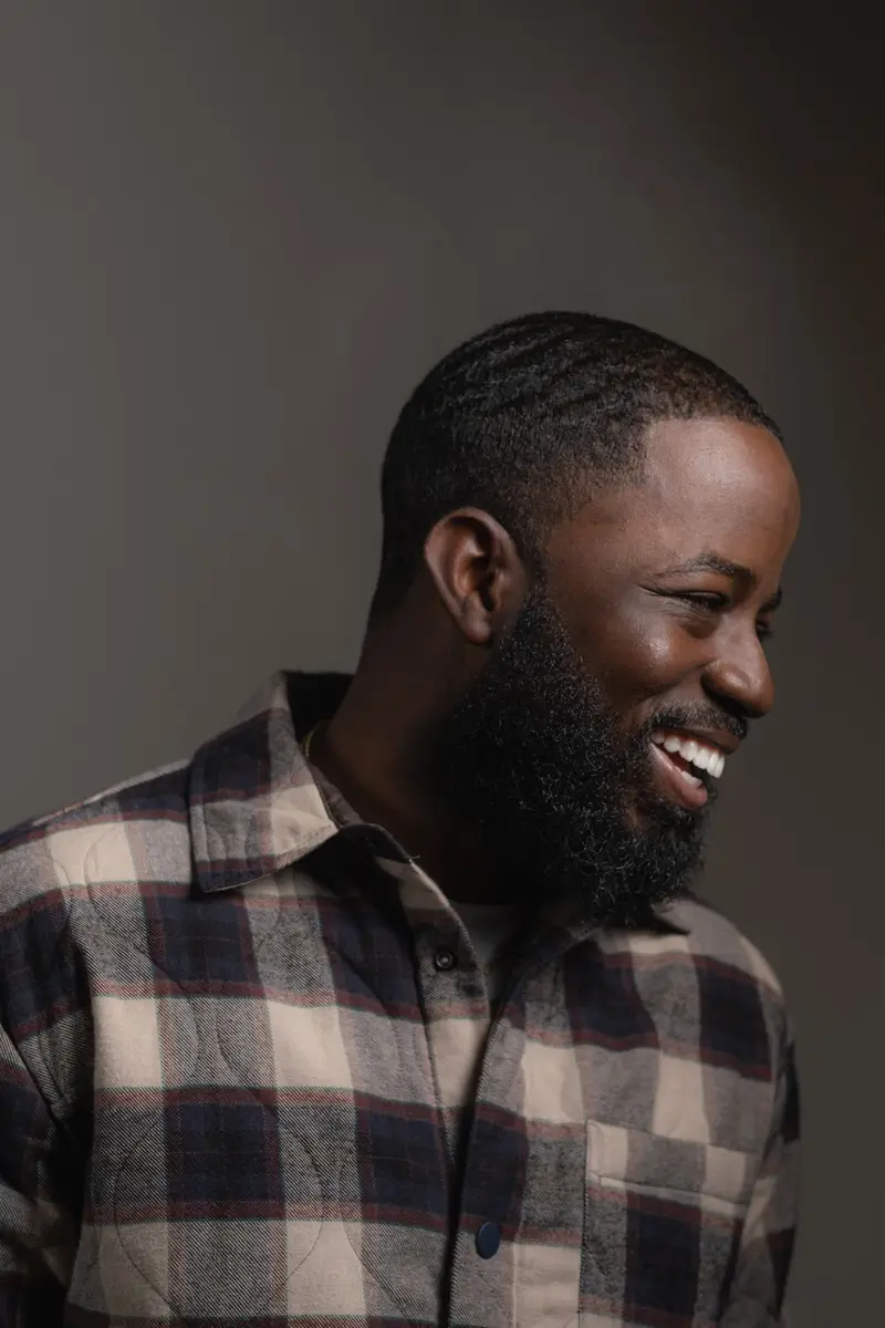 Bearded man in plaid