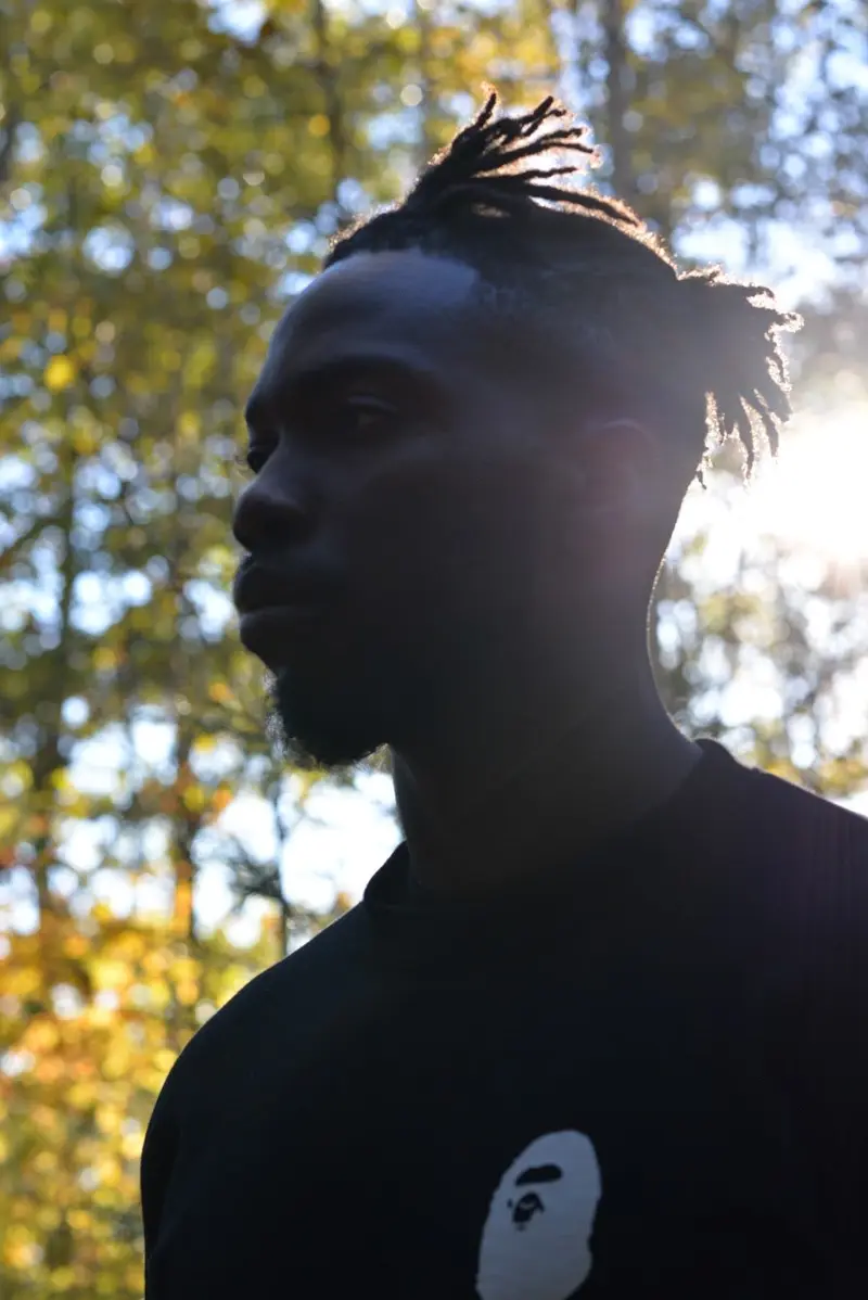 Backlit silhouette profile