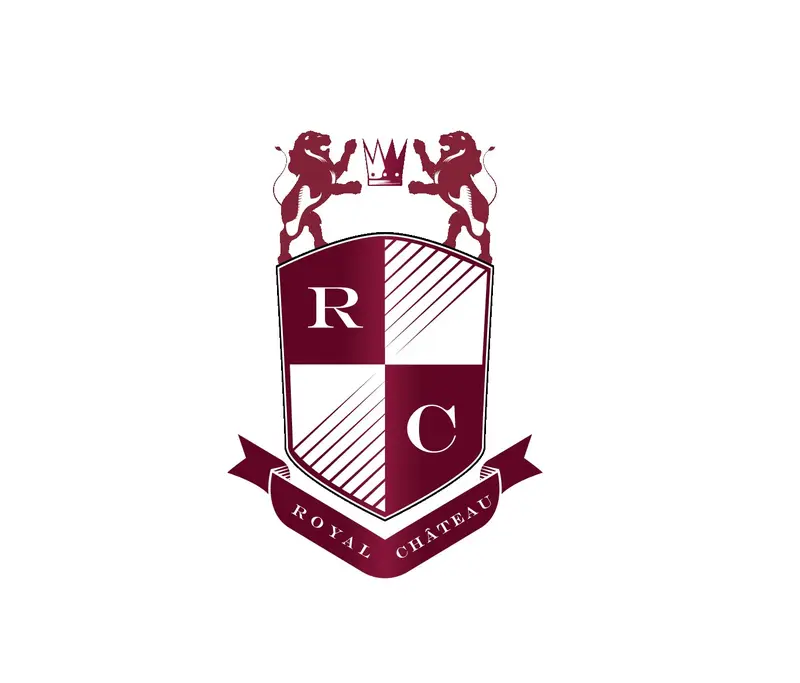 Royal Chateau Hall crest in maroon
