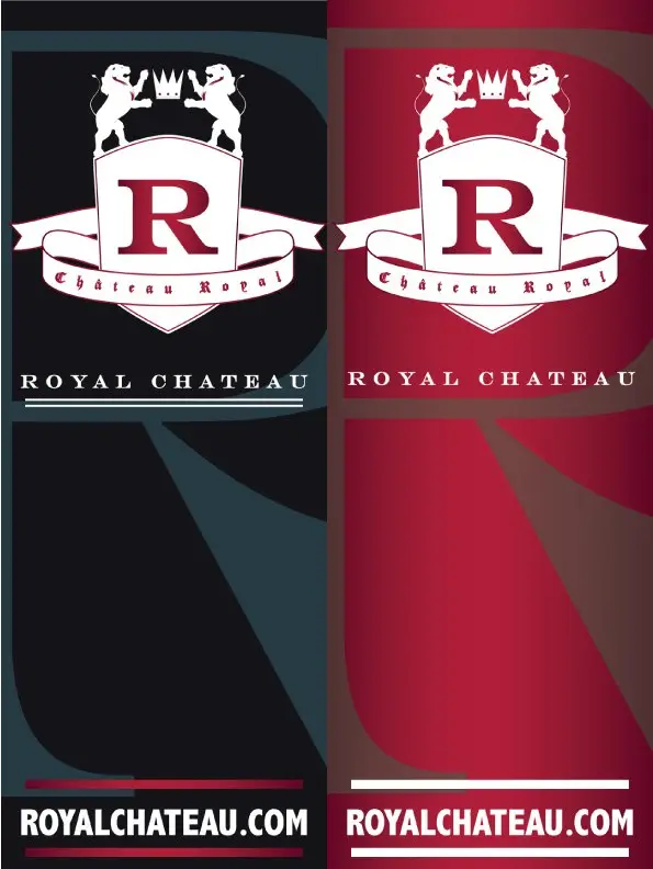 Royal Chateau Hall crest applied to hanging banners