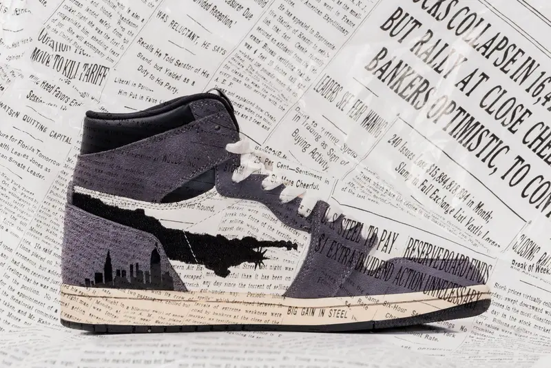 Sneaker on a newspaper set build