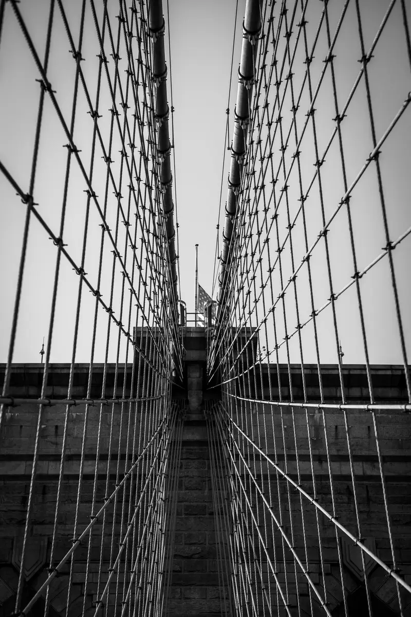 Brooklyn bridge cables, monochrome
